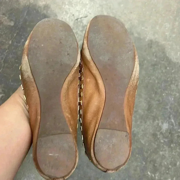 Tory burch brown leather studded ballet flats - Picture 7 of 8